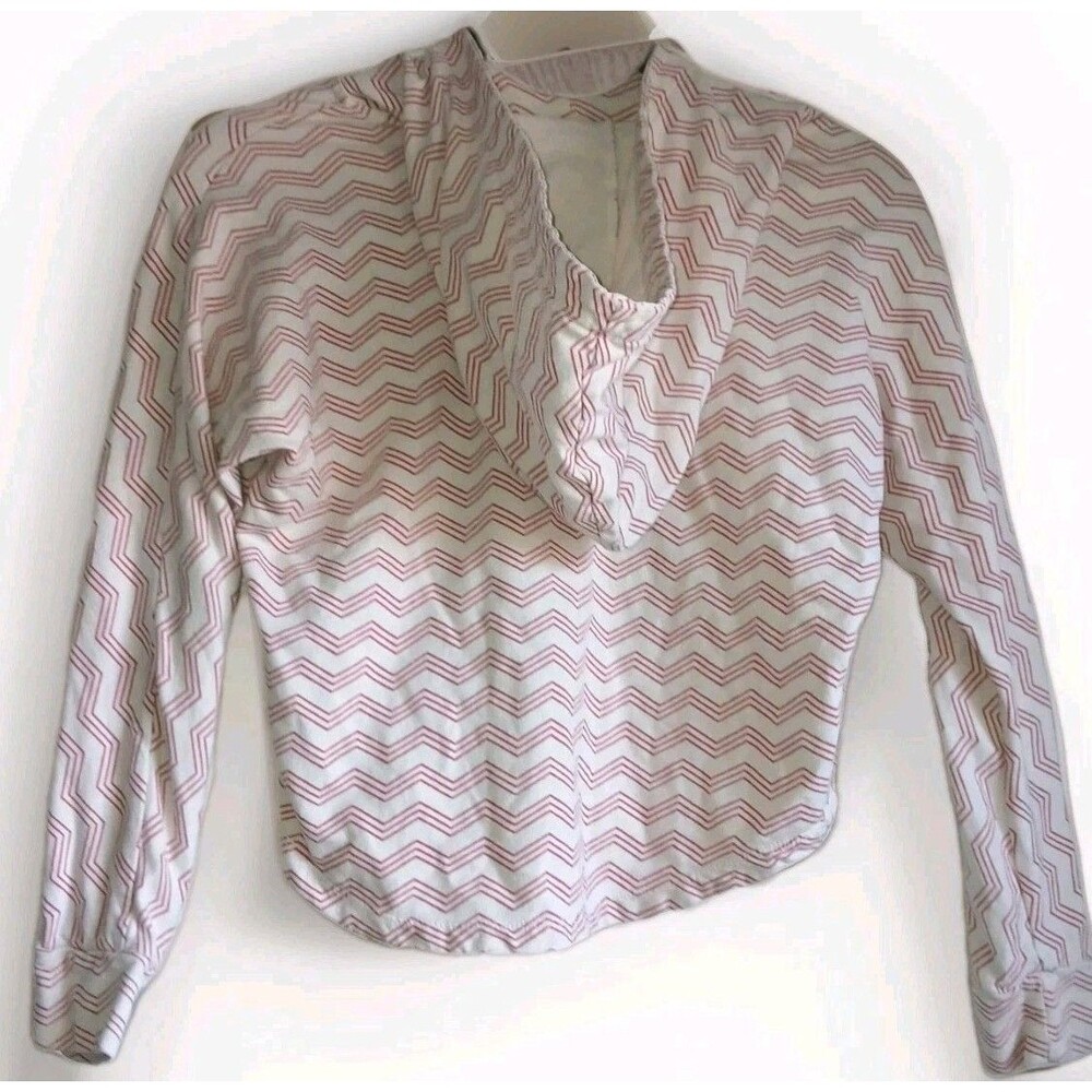 Vtg O’Neill Chevron Stripe Cropped Hoodie Pink White Y2K Surf Juniors M